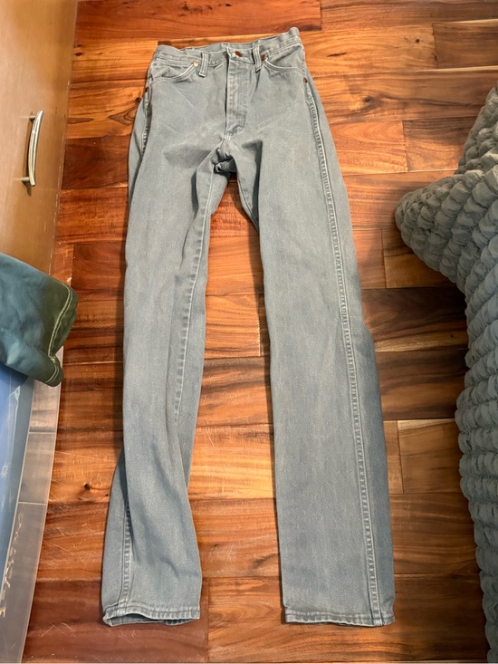 Wrangler Denim - Vintage Wrangler High Rise Jeans blue Gray Wash Straight Leg 7x36 Western (1220)